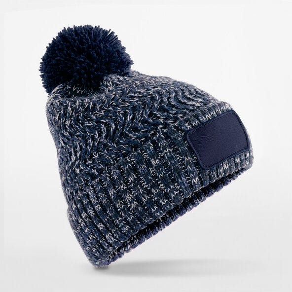Beechfield B331 Ramble Patch Pom Beanie - STBLTW