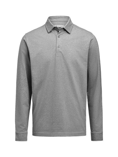 James Harvest HAR2115007 American Supreme L/S Polo - Grey Melange