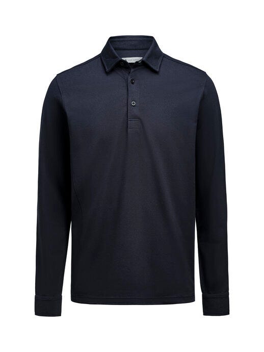 James Harvest HAR2115007 American Supreme L/S Polo - Navy