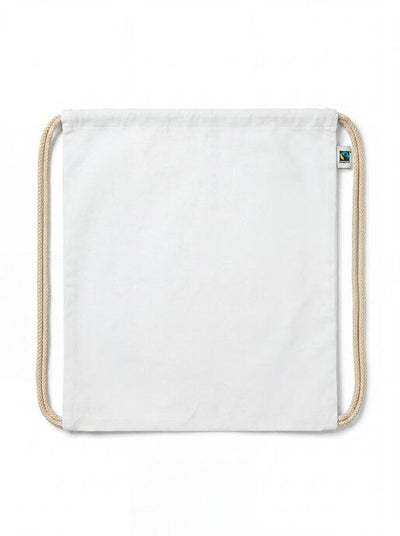 United Bags UB9130 UB Aspen 5oz Fairtrade Cotton Drawstring - White