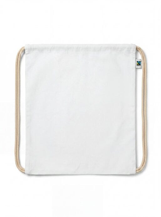 United Bags UB9130 UB Aspen 5oz Fairtrade Cotton Drawstring - White