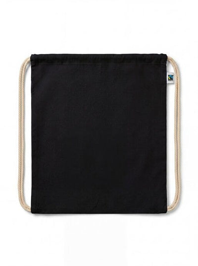 United Bags UB9130 UB Aspen 5oz Fairtrade Cotton Drawstring - Black