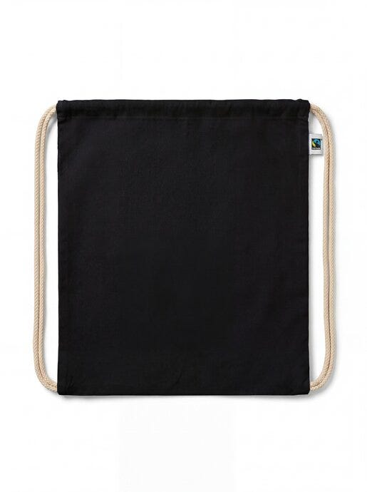 United Bags UB9130 UB Aspen 5oz Fairtrade Cotton Drawstring - Black