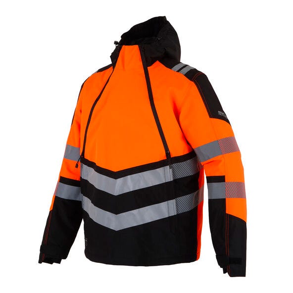 Regatta High Visibility TRW613 Regatta Hi-Vis X-Pro Waterproof Overhead - Black/Hi-Vis Orange