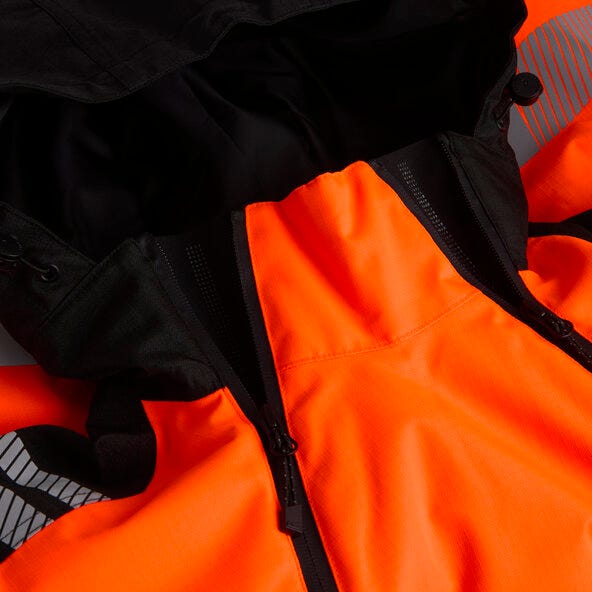 Regatta High Visibility TRW613 Regatta Hi-Vis X-Pro Waterproof Overhead - Black/Hi-Vis Orange