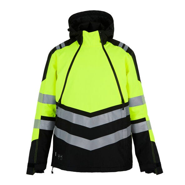 Regatta High Visibility TRW613 Regatta Hi-Vis X-Pro Waterproof Overhead - Black/Hi-Vis Yellow
