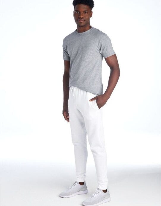 Jerzees 0S975M0 NuBlend® Pocketed Jog Sweatpants - White