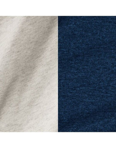 Jerzees 0S97CR0 NuBlend® Varsity Col-Block Hood - Oatmeal Heather/ Indigo Heather