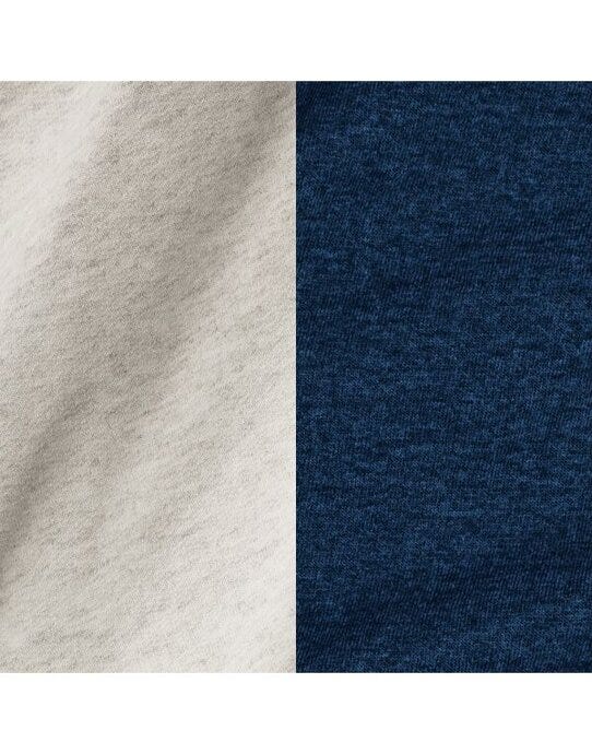 Jerzees 0S97CR0 NuBlend® Varsity Col-Block Hood - Oatmeal Heather/ Indigo Heather