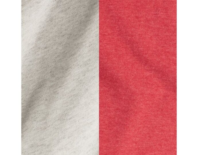 Jerzees 0S97CR0 NuBlend® Varsity Col-Block Hood - Oatmeal Heather/ Fiery Red Heather