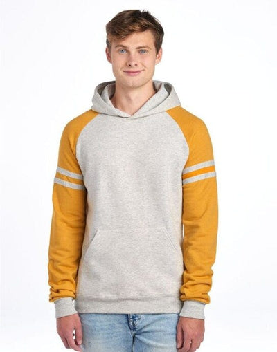 Jerzees 0S97CR0 NuBlend® Varsity Col-Block Hood - Oatmeal Heather/Mustard Heather