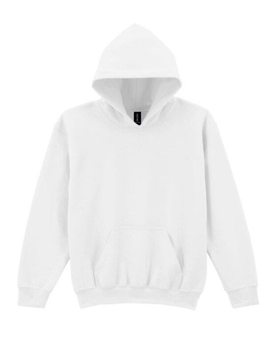 Gildan 18500B Heavy Blend Youth Hood Sweatshirt - White