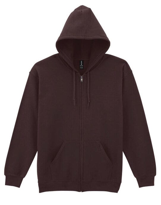 Gildan 18600 Heavy Blend Adult Zip Hood Sweat - Dark Chocolate