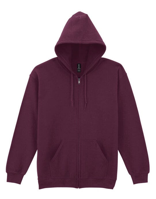 Gildan 18600 Heavy Blend Adult Zip Hood Sweat - Maroon