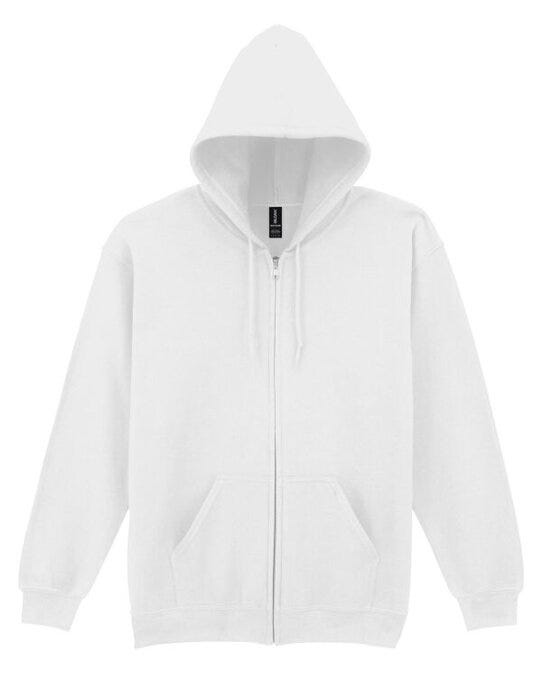 Gildan 18600 Heavy Blend Adult Zip Hood Sweat - White