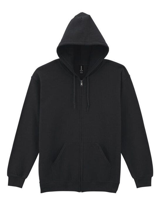 Gildan 18600 Heavy Blend Adult Zip Hood Sweat - Black