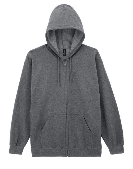 Gildan 18600 Heavy Blend Adult Zip Hood Sweat - Graphite Heather