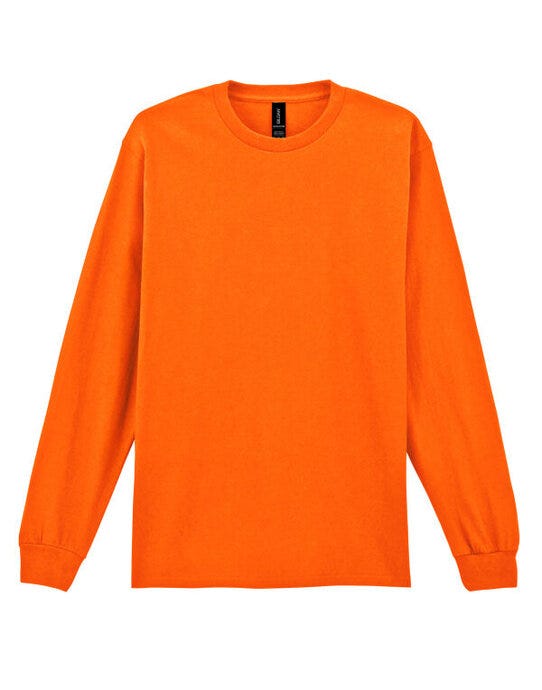 Gildan 2400 Ultra Cotton Adult L/Sleeve Tee - Safety Orange