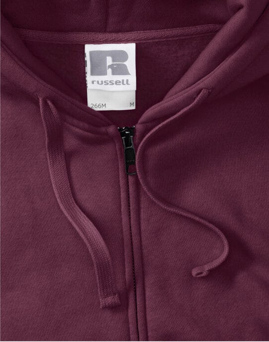 Russell Athletic 266M Russell Mens Authentic Zipped Hood Jkt - Burgundy