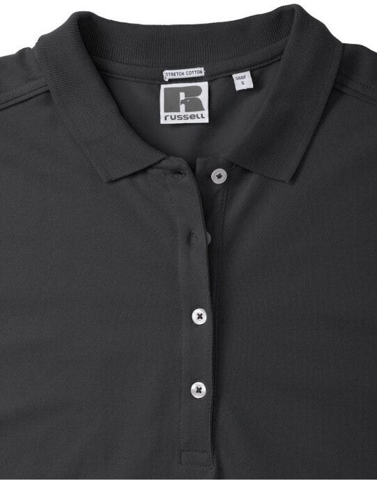 Russell Athletic 566F Russell Ladies Fitted Stretch Polo - Black