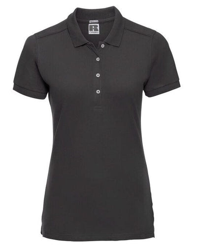 Russell Athletic 566F Russell Ladies Fitted Stretch Polo - Black