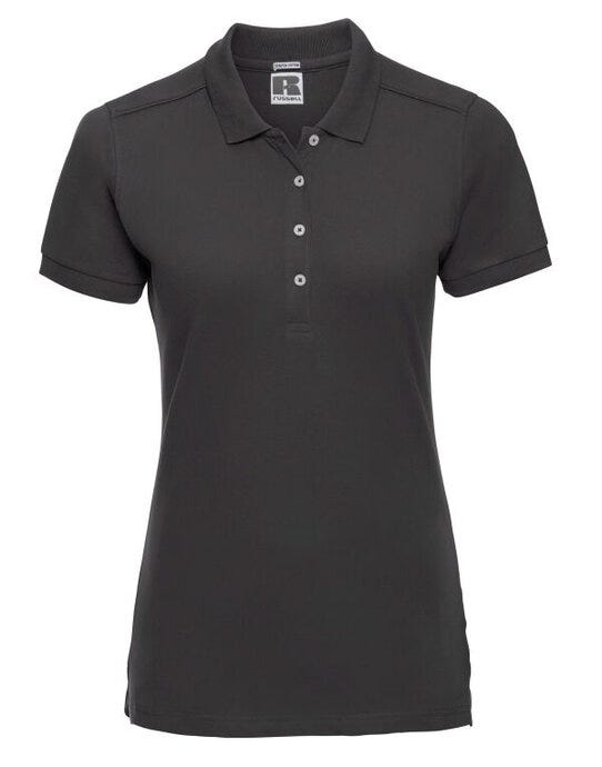 Russell Athletic 566F Russell Ladies Fitted Stretch Polo - Black