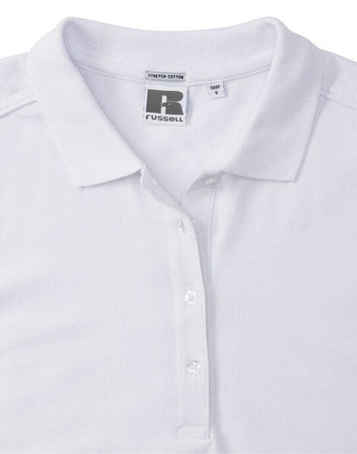 Russell Athletic 566F Russell Ladies Fitted Stretch Polo - White