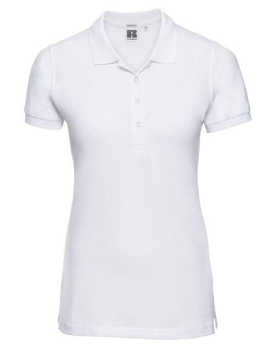 Russell Athletic 566F Russell Ladies Fitted Stretch Polo - White