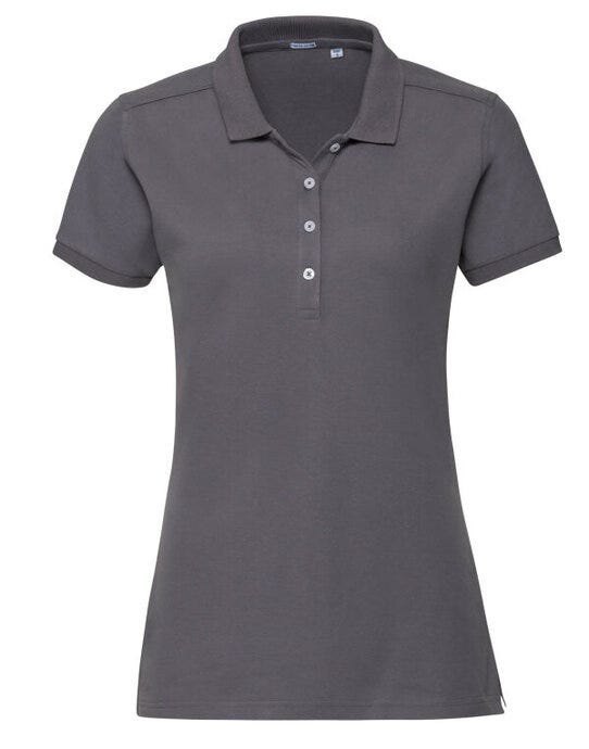 Russell Athletic 566F Russell Ladies Fitted Stretch Polo - Convoy Grey