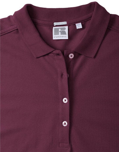 Russell Athletic 566F Russell Ladies Fitted Stretch Polo - Burgundy