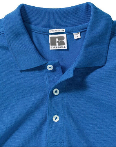Russell Athletic 566M Russell Mens Fitted Stretch Polo - Azure Blue