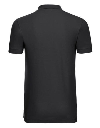 Russell Athletic 566M Russell Mens Fitted Stretch Polo - Black