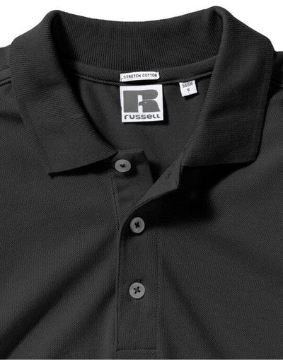 Russell Athletic 566M Russell Mens Fitted Stretch Polo - Black