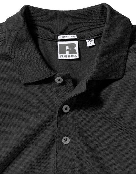 Russell Athletic 566M Russell Mens Fitted Stretch Polo - Black