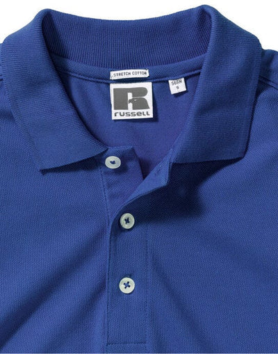 Russell Athletic 566M Russell Mens Fitted Stretch Polo - Bright Royal