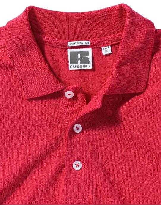 Russell Athletic 566M Russell Mens Fitted Stretch Polo - Classic Red