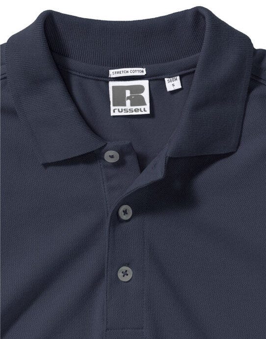 Russell Athletic 566M Russell Mens Fitted Stretch Polo - French Navy