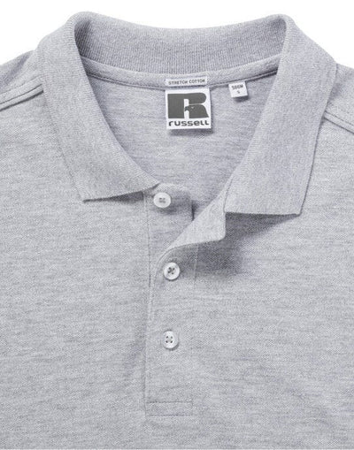 Russell Athletic 566M Russell Mens Fitted Stretch Polo - Light Oxford