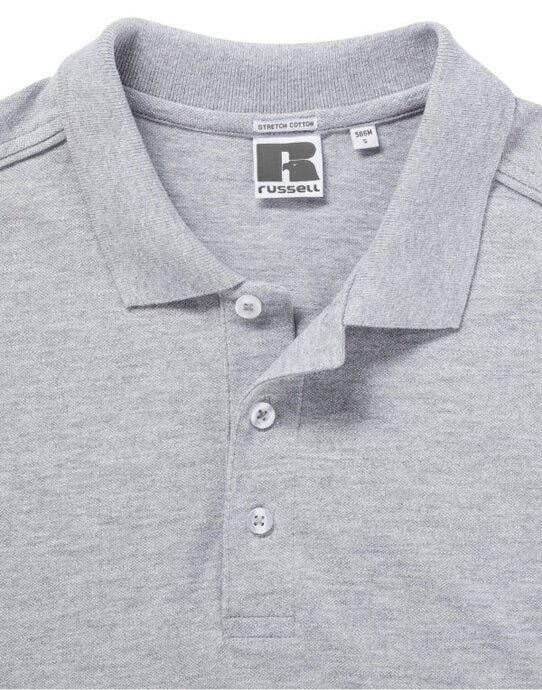 Russell Athletic 566M Russell Mens Fitted Stretch Polo - Light Oxford