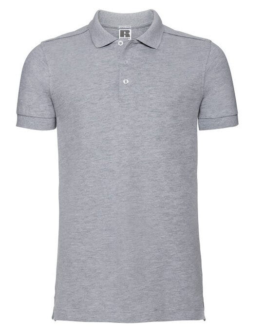 Russell Athletic 566M Russell Mens Fitted Stretch Polo - Light Oxford