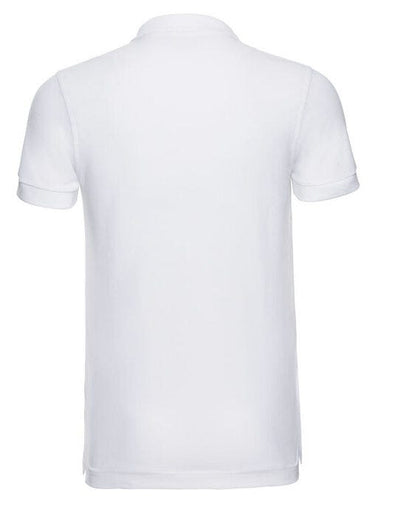 Russell Athletic 566M Russell Mens Fitted Stretch Polo - White