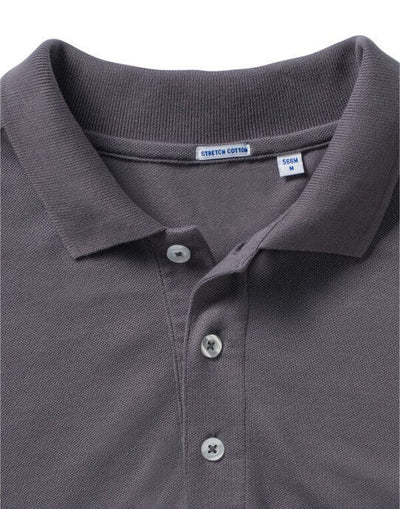 Russell Athletic 566M Russell Mens Fitted Stretch Polo - Convoy Grey