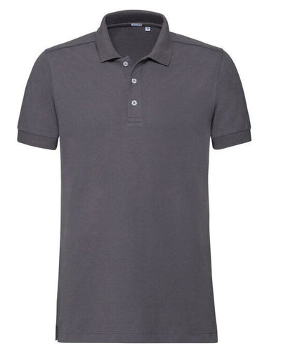 Russell Athletic 566M Russell Mens Fitted Stretch Polo - Convoy Grey