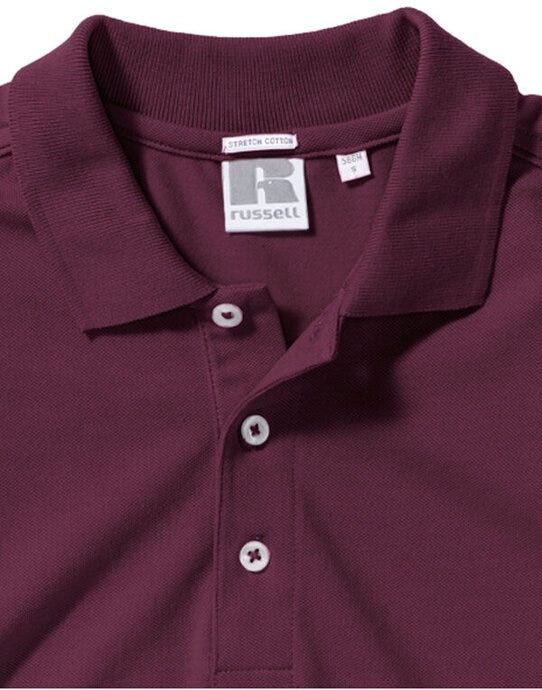 Russell Athletic 566M Russell Mens Fitted Stretch Polo - Burgundy