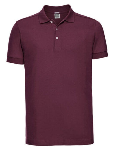Russell Athletic 566M Russell Mens Fitted Stretch Polo - Burgundy