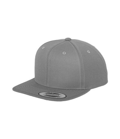 Flexfit 6089M Silver plain snapback cap