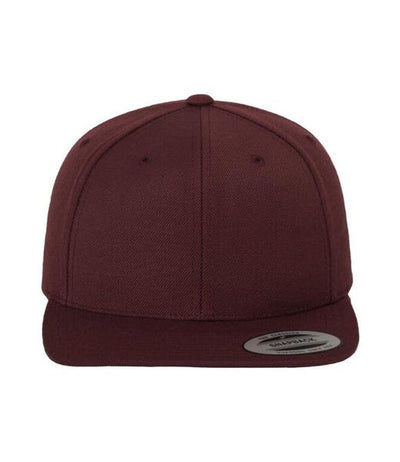 Flexfit 6089M Maroon plain snapback cap