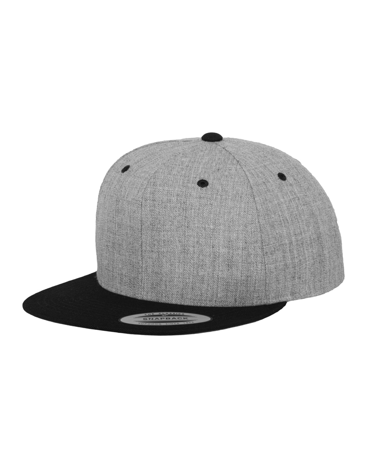 Flexfit 6089MT Two Tone Classic Snapback Cap - Heather Grey/Black