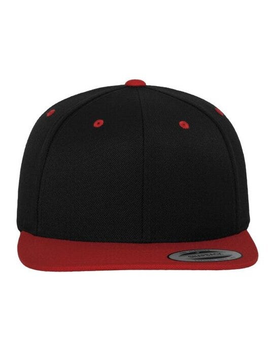 Flexfit 6089MT Two Tone Classic Snapback Cap - Black/Red