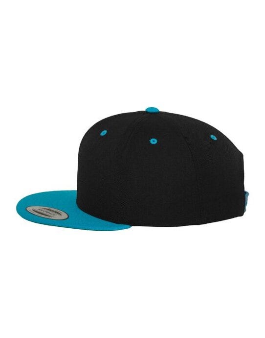 Flexfit 6089MT Two Tone Classic Snapback Cap - Black/Teal